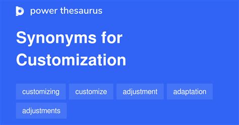 another word for customization.